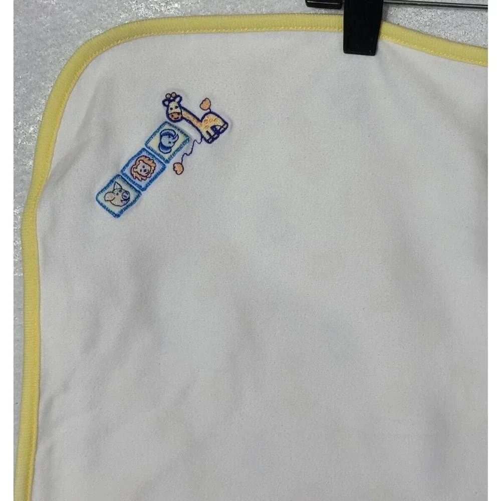 Laura Ashley Organic Baby Receiving Blanket Jungle Farm Animals Yellow White